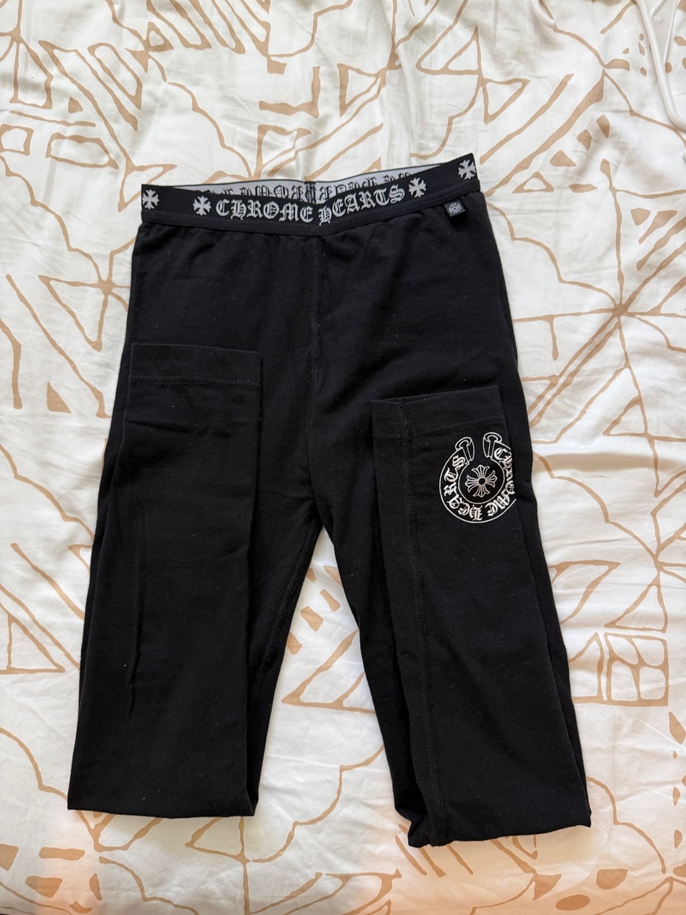 Authentic Chrome Hearts Women Black Logo Pocket Bottoms worn; in good condition